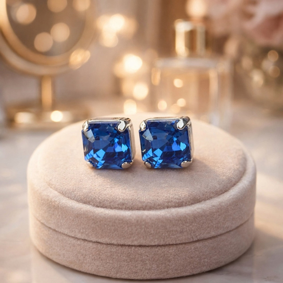 Jewelry - Sapphire Blue Crystal Stud Earrings